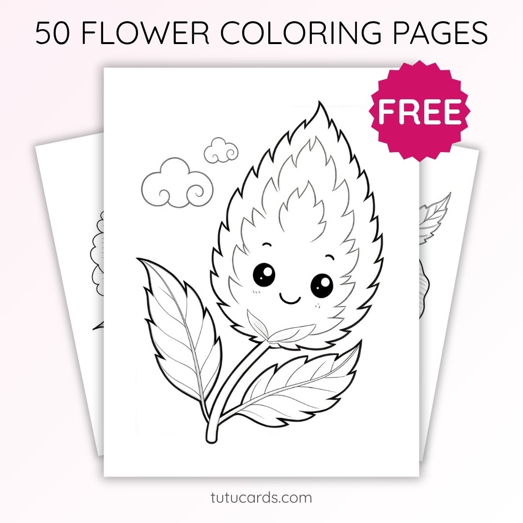 Plume Celosia Flower Coloring Page for Kids | Printable Garden Bloom Art PDF | US Letter | TutuCards Nature Series - Image 1 of 4