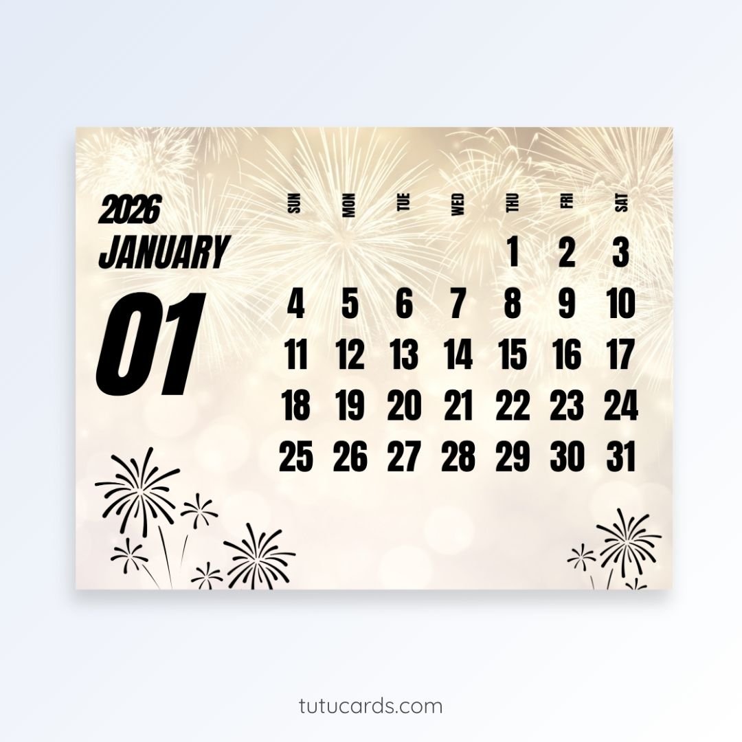 Champagne Celebration – 2026 January Calendar - Image 1 of 3