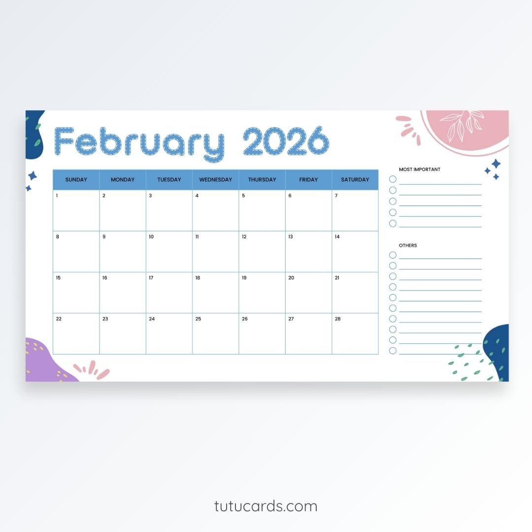 Wide Blue & Purple Nature – 2026 Calendar | Minimal Landscape Design - Image 1 of 2