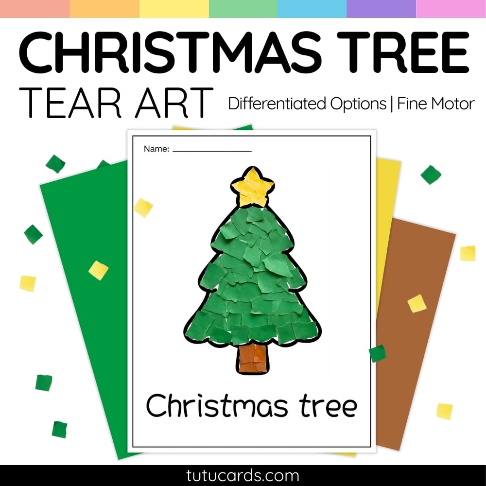Christmas Tree Tear Art Activity | Christmas Craft | Fine Motor - Image 1 of 4