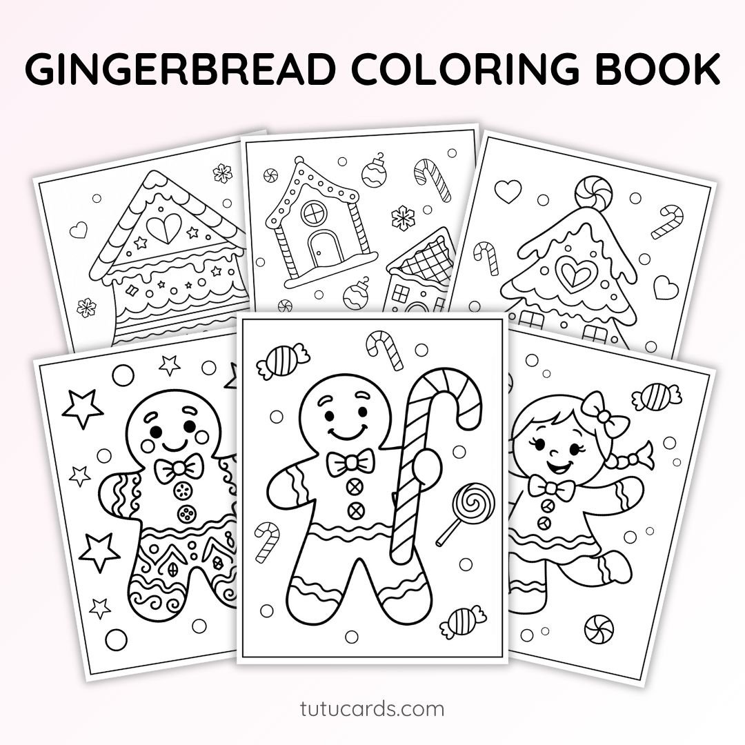 Gingerbread Man & Gingerbread House Coloring Pages + Writing Templates - Image 1 of 5
