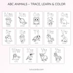 Animals Alphabet Tracing & Coloring Pages | A–Z Printable Worksheets | Kids Learning PDF preview 4