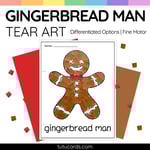Gingerbread Man Tear Art Activity | Christmas Craft | Fine Motor preview 1