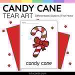 Candy Cane Tear Art Activity | Christmas Craft | Fine Motor preview 1