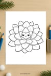 Chubby Echeveria Coloring Page for Kids | Printable Cute Succulent Art PDF | US Letter | TutuCards Home & Garden Series preview 4