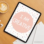 I Am Creative — Soft Colorful Dots Affirmation Poster for Kids, Gentle Minimalist Wall Art, Calming Classroom & Home Decor preview 4