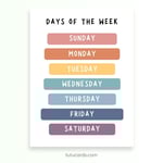 Days of the Week Poster — Colorful Minimalist Wall Art for Kids, Gentle Modern Classroom & Homeschool Decor preview 2