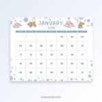 Snowy Blue – 2026 January Calendar preview 1