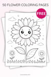 Printable Sunflower Coloring Sheet for Kids | Summer Nature Activity PDF | US Letter | TutuCards Floral Art Page preview 3