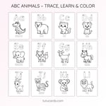 Animals Alphabet Tracing & Coloring Pages | A–Z Printable Worksheets | Kids Learning PDF preview 3