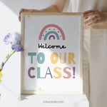 Welcome to Our Class! — Colorful Minimalist Classroom Poster, Gentle Modern Wall Art for Kids & Teachers preview 3
