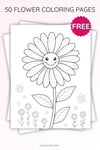Daisy Flower Coloring Page for Kids | Printable Spring Art PDF | US Letter | TutuCards Nature Learning Series preview 3