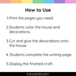 Build-a-Gingerbread House Craft | 4 Blank Houses + Decorations + Writing Templates preview 4