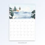 January 2026 Calendar – Nature Illustration | Winter Theme 01 preview 1