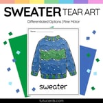 Sweater Tear Art Activity | Winter Craft | Fine Motor preview 1