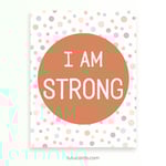 I Am Strong — Soft Colorful Dots Affirmation Poster for Kids, Gentle Minimalist Wall Art, Calming Classroom & Home Decor preview 2