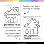 Gingerbread House Tear Art Activity | Christmas Craft | Fine Motor preview 2