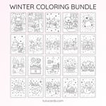 20 Winter Coloring Pages for Kids | Cute People, Animals & Cozy Winter Scenes | Printable PDF preview 2