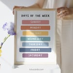 Days of the Week Poster — Colorful Minimalist Wall Art for Kids, Gentle Modern Classroom & Homeschool Decor preview 3