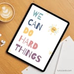 We Can Do Hard Things — Colorful Minimalist Affirmation Poster, Gentle Modern Wall Art for Kids, Classroom & Home Decor preview 4