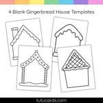 Build-a-Gingerbread House Craft | 4 Blank Houses + Decorations + Writing Templates preview 2