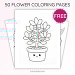 Round Jade Plant Coloring Page for Kids | Printable Art PDF| TutuCards Home & Garden Series preview 1