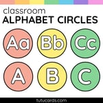 Colorful Alphabet Circle Flashcards A–Z – Uppercase & Lowercase / Uppercase Only preview 1