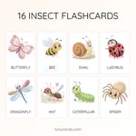 16 Cute Colorful Insect Flashcards | Printable Cards | 3.5x5 inch | Kids Learning & Classroom Decor preview 1
