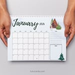 Cozy Blue Cabin – 2026 January Calendar preview 2