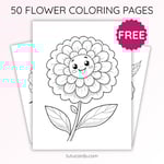 Marigold Flower Coloring Page for Kids | Printable Bloom Art PDF | US Letter | TutuCards Nature & Seasons Series preview 1