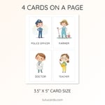 28 Cute Colorful Job Flashcards | Printable Occupation Cards | 3.5x5 inch | Kids Learning & Classroom Decor preview 3