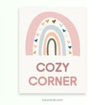 Cozy Corner Rainbow Poster — Soft Colorful Calm Wall Art for Kids, Gentle Minimalist Classroom & Home Decor, Mindfulness Space Print preview 2