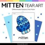 Mitten Tear Art Activity | Winter Craft | Fine Motor preview 1