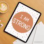 I Am Strong — Soft Colorful Dots Affirmation Poster for Kids, Gentle Minimalist Wall Art, Calming Classroom & Home Decor preview 4