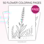Lavender Flower Coloring Page for Kids | Printable Calm Art PDF | US Letter | TutuCards Nature & Relax Series preview 1