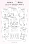 Cute Animal Number Coloring Pages 1-9| Kids Learning PDF  preview 4