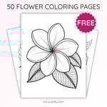 Frangipani (Plumeria) Flower Coloring Page | Printable Single Bloom Art PDF | US Letter | TutuCards Tropical Series preview 1