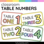 Colorful Table Number Cards 1–8 – Two Sizes (Large & Small) preview 1