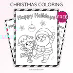Christmas Coloring Pages for Kids – Dancing Santa Claus (Free PDF Printables) preview 1
