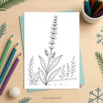 Lavender Flower Coloring Page for Kids | Printable Calm Art PDF | US Letter | TutuCards Nature & Relax Series preview 2
