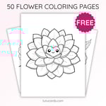 Chubby Echeveria Coloring Page for Kids | Printable Cute Succulent Art PDF | US Letter | TutuCards Home & Garden Series preview 1