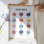 Feelings Poster — Colorful Minimalist Wall Art for Kids, Gentle Modern Classroom & Emotional Learning Decor preview 3