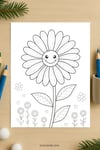 Daisy Flower Coloring Page for Kids | Printable Spring Art PDF | US Letter | TutuCards Nature Learning Series preview 4