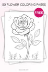 Rose Flower Coloring Page for Kids | Printable Floral Art PDF | US Letter | TutuCards Nature Learning Series preview 3