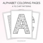 Alphabet Coloring Pages A–Z | Printable Letters Art Patterns | Kids Learning & Art Activity PDF preview 2