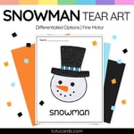Snowman Tear Art Activity | Winter Craft | Fine Motor preview 1
