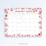 Blossom New Year – 2026 January Calendar preview 1