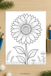 Sunflower Coloring Page for Kids | Printable Summer Flower Art PDF | US Letter | TutuCards Nature Learning Series preview 4