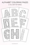 Alphabet Coloring Pages A–Z | Printable Letters Art Patterns | Kids Learning & Art Activity PDF preview 7