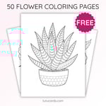Cute Haworthia Stripes Coloring Page for Kids | Printable Succulent Art PDF | US Letter | TutuCards Home & Garden Series preview 1